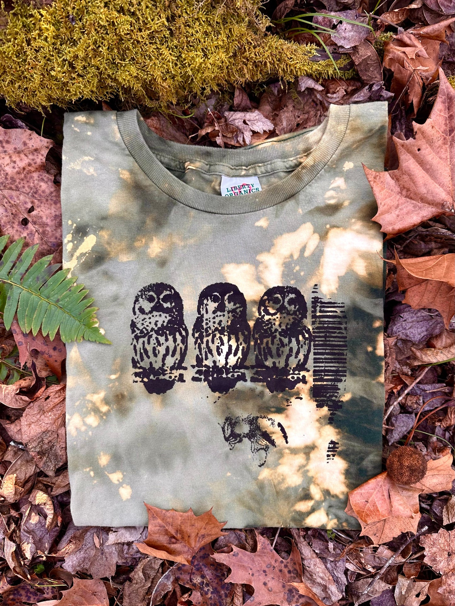 LO - OOAK Dyed and Printed Organic Cotton T-Shirt XXL