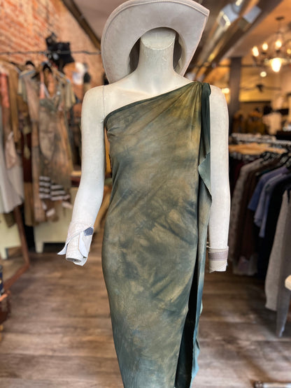 Deep Moss Dyed Athena Dress