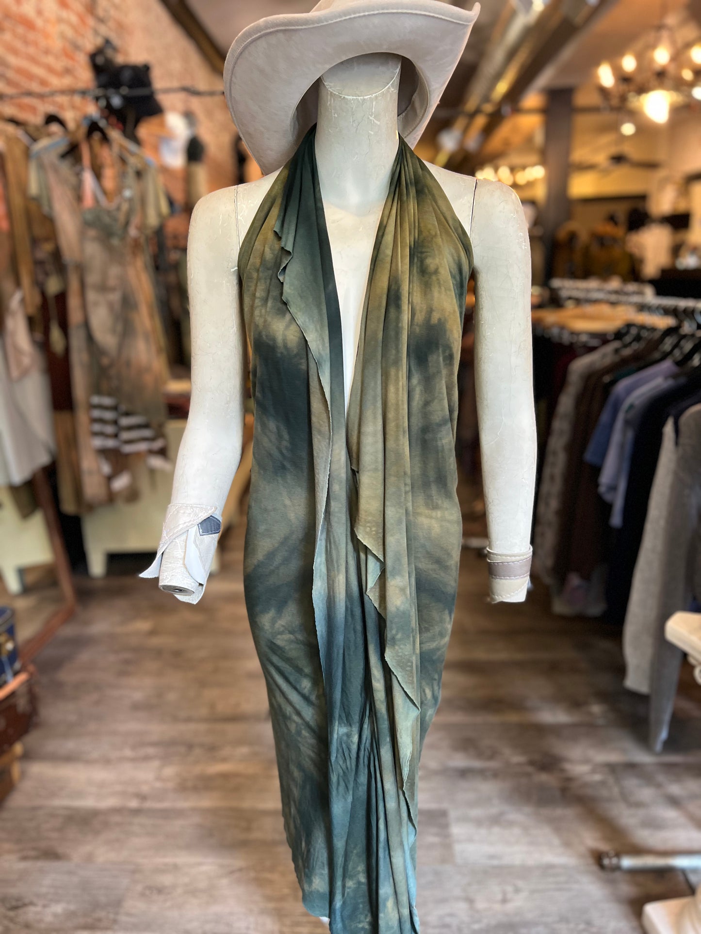 Deep Moss Dyed Athena Dress