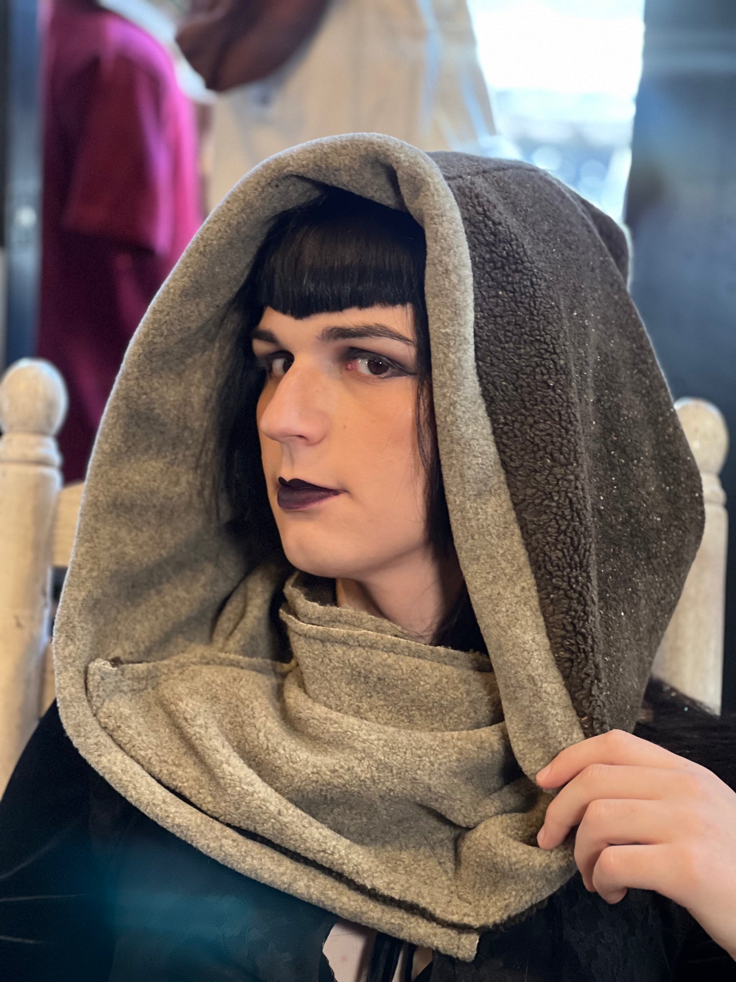 Slate & Beige Oversized Hood