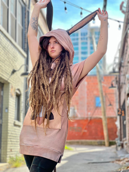 Mauve 100% Cotton Tunic w/ Bunny Ears