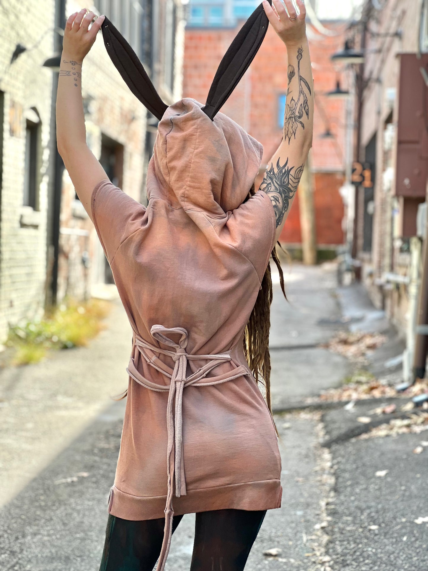 Mauve 100% Cotton Tunic w/ Bunny Ears