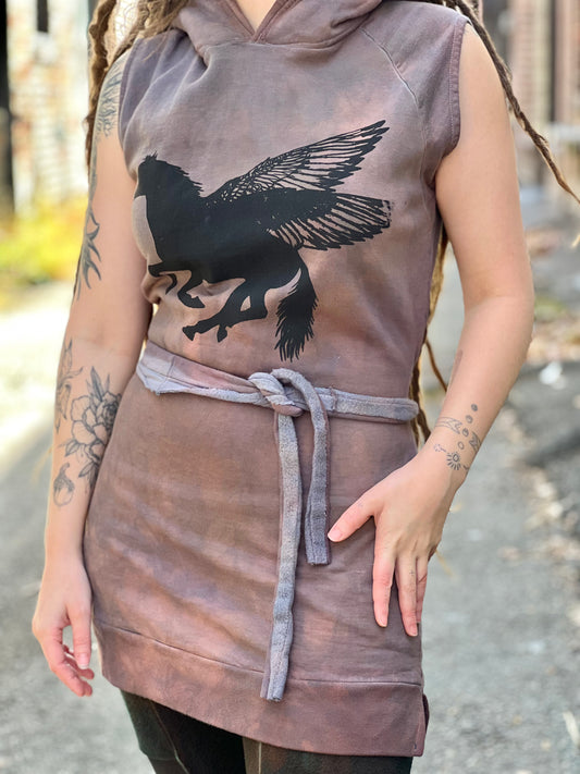 Dusky Orchid 100% Cotton Tunic Hoodie