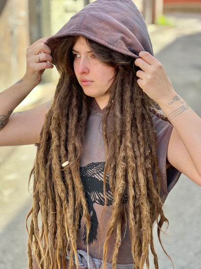 Dusky Orchid 100% Cotton Tunic Hoodie