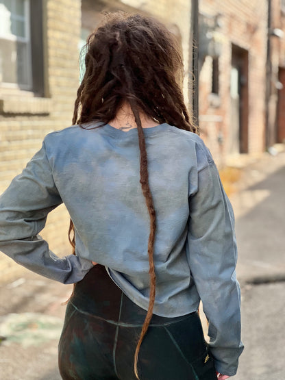 Aqua 'I Promise' Cropped Long Sleeve Shirt (Medium)