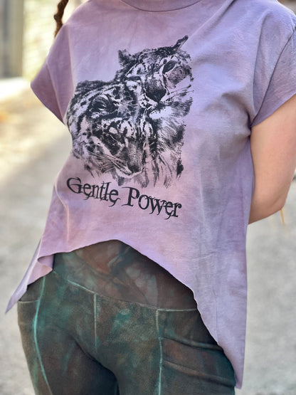 Lavender 'Gentle Power' 100% Cotton Cut Top (Large)