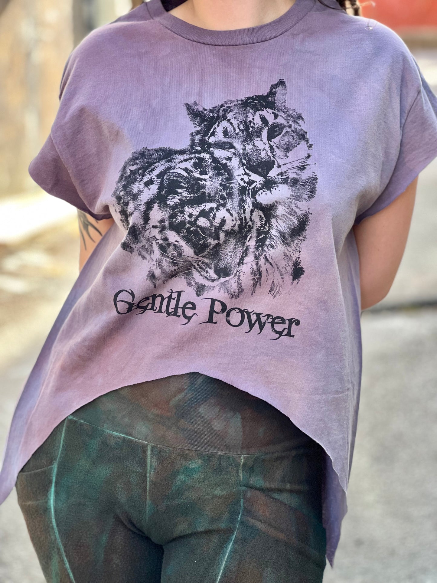Lavender 'Gentle Power' 100% Cotton Cut Top (Large)