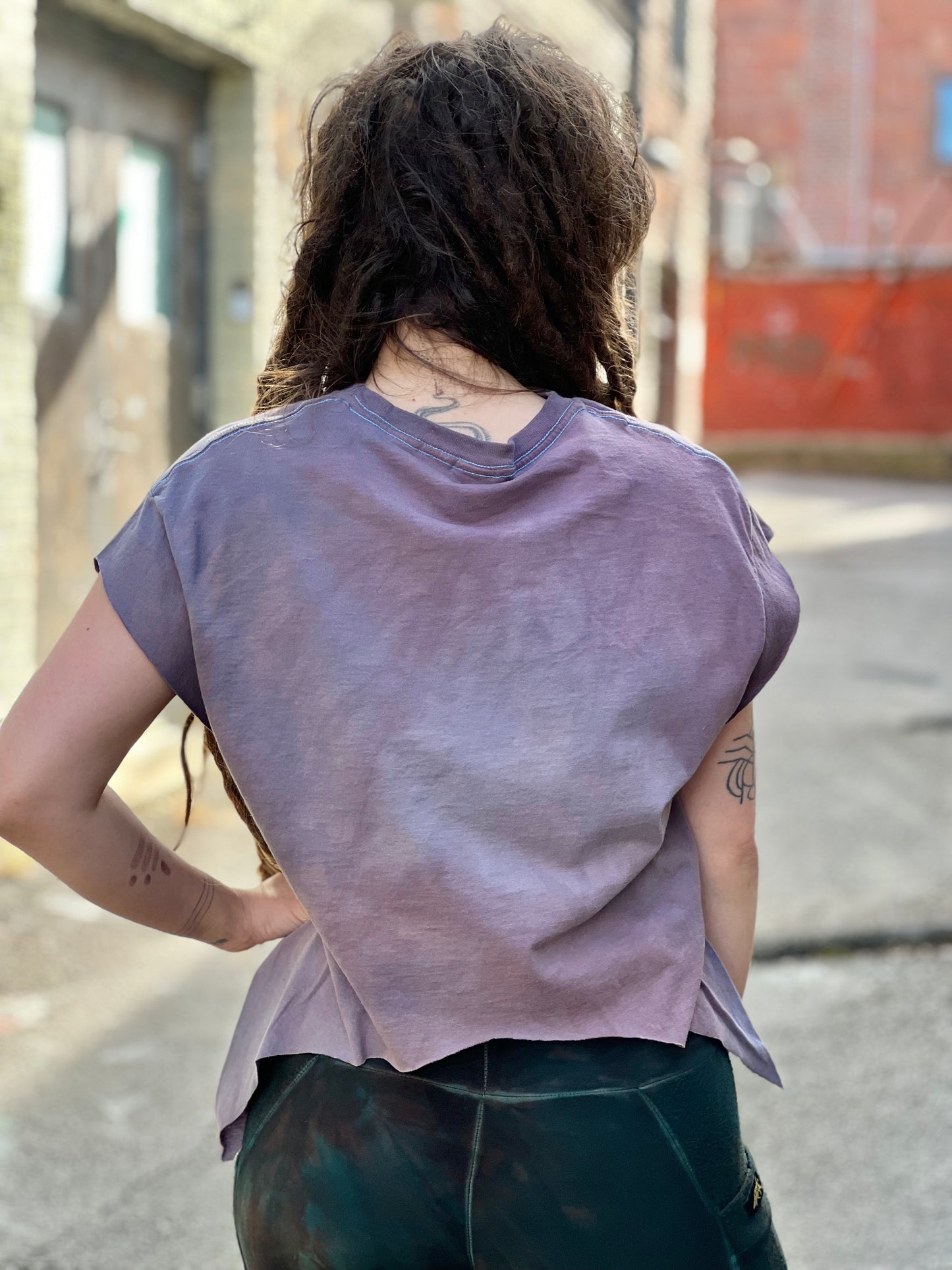 Lavender 'Gentle Power' 100% Cotton Cut Top (Large)