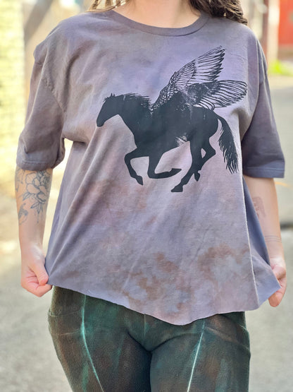 Grey 'Pegasus' 100% Cotton Crop Shirt (XLarge)