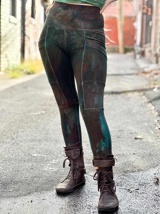 "Oil Splash' Bamboo Fleece Crossfox Leggings