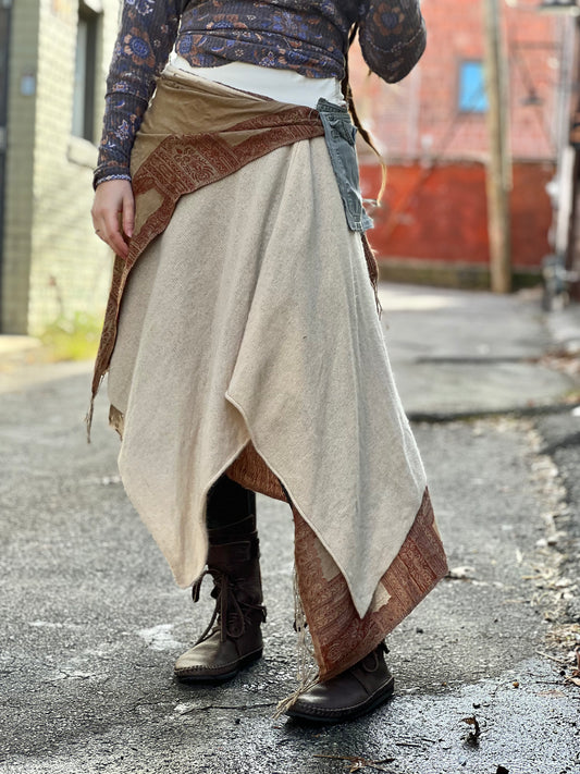 Layered Cargo Pocket Maxi Skirt