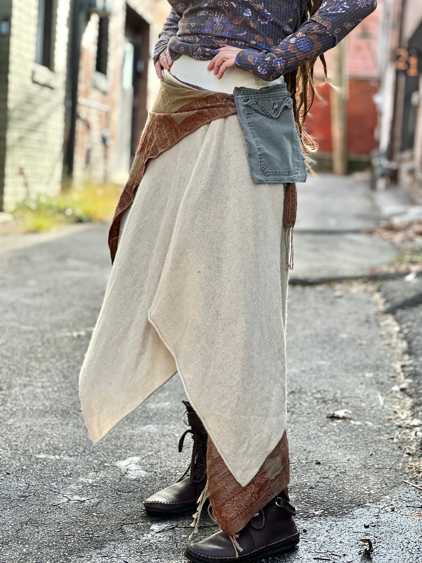 Layered Cargo Pocket Maxi Skirt