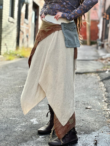 Layered Cargo Pocket Maxi Skirt