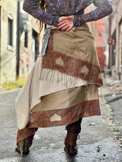 Layered Cargo Pocket Maxi Skirt