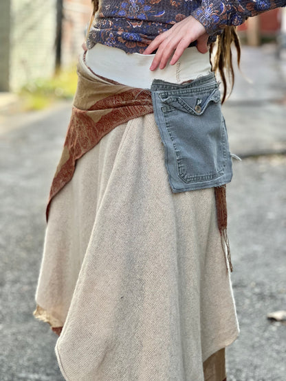 Layered Cargo Pocket Maxi Skirt