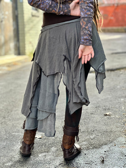 Layered Cargo Pocket Midi Skirt