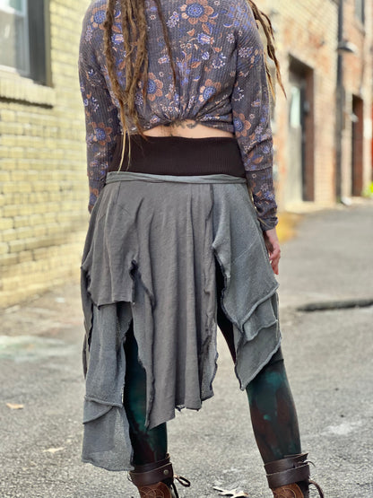 Layered Cargo Pocket Midi Skirt