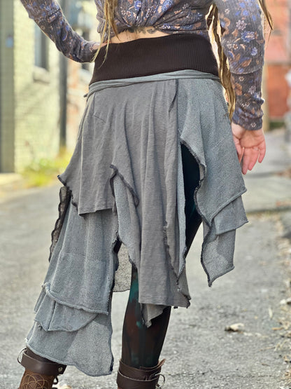 Layered Cargo Pocket Midi Skirt