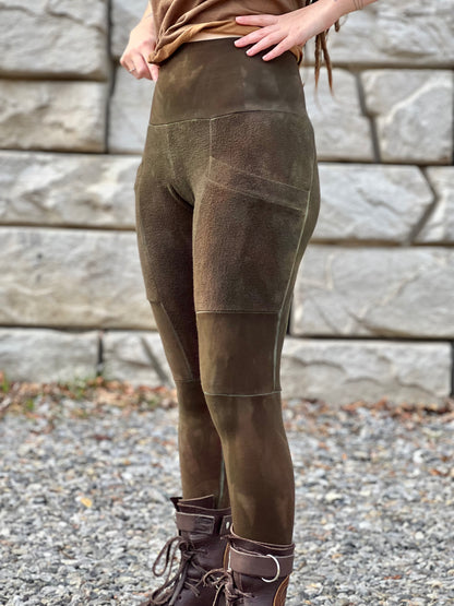 'Deep Forest' Bamboo Fleece Crossfox Leggings