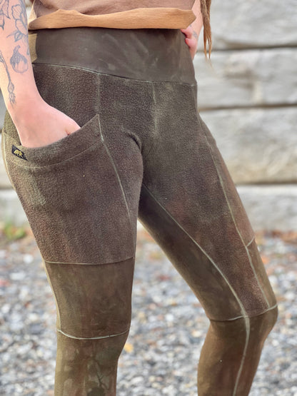 'Deep Forest' Bamboo Fleece Crossfox Leggings