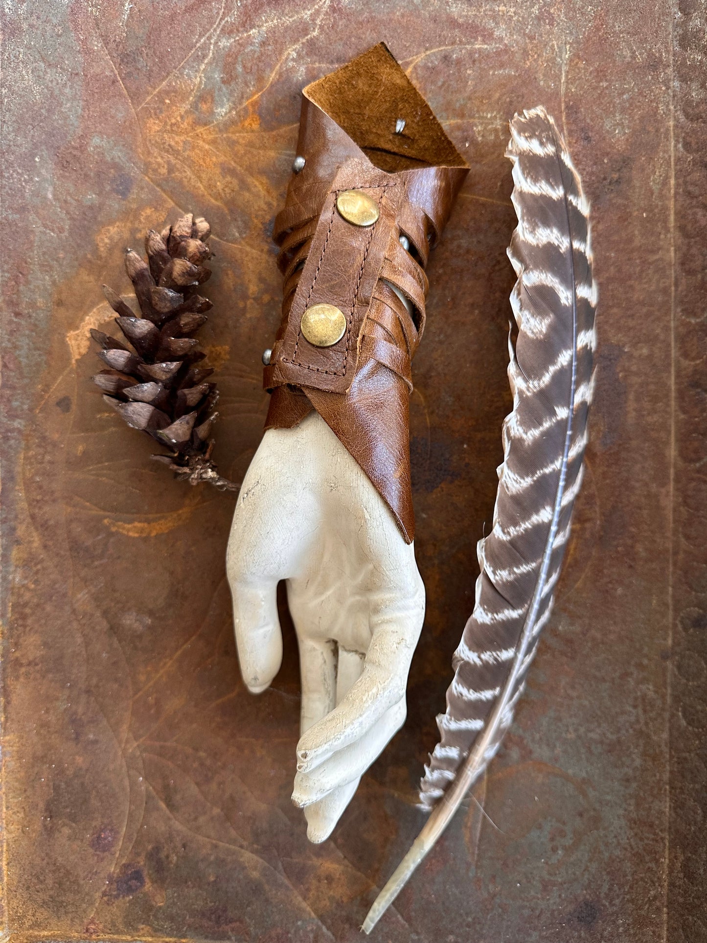 Long Brown Slashed Cuff
