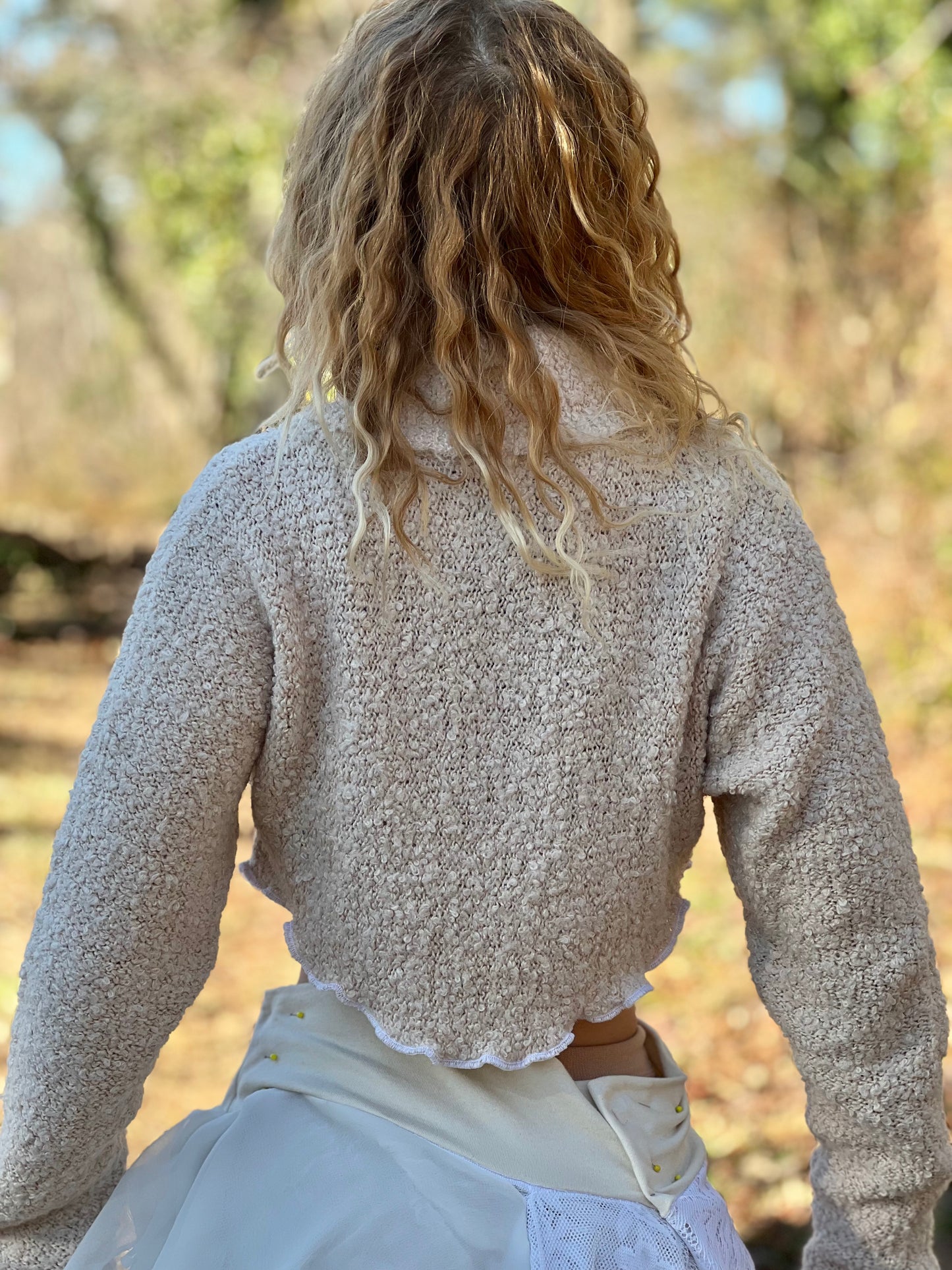Ivory Cropped Half Sweater