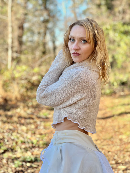 Ivory Cropped Half Sweater