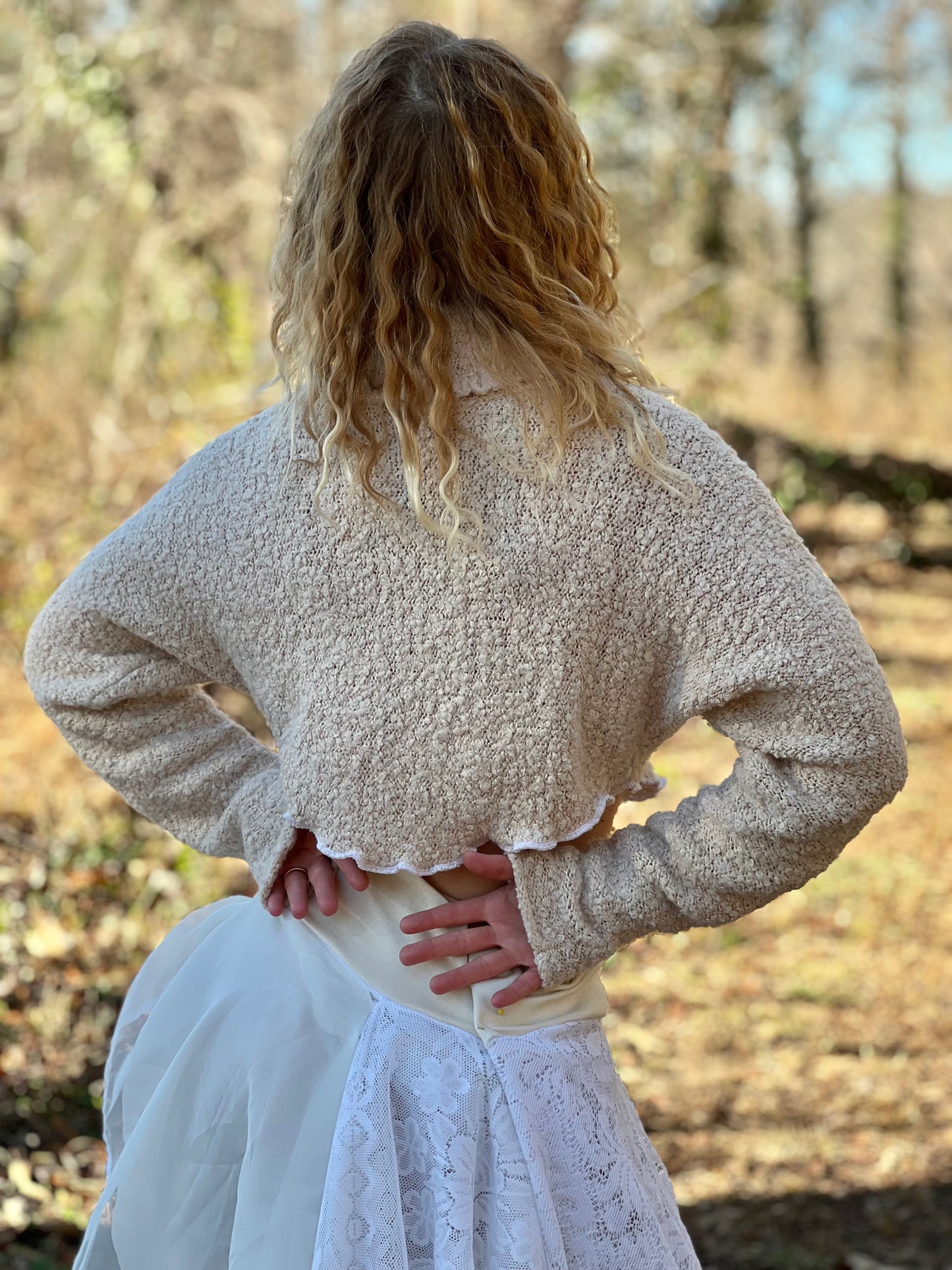 Ivory Cropped Half Sweater