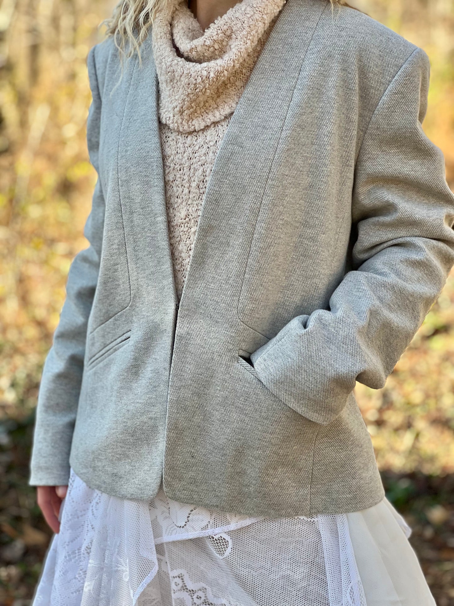 Faux Fur Cargo Pocket Blazer