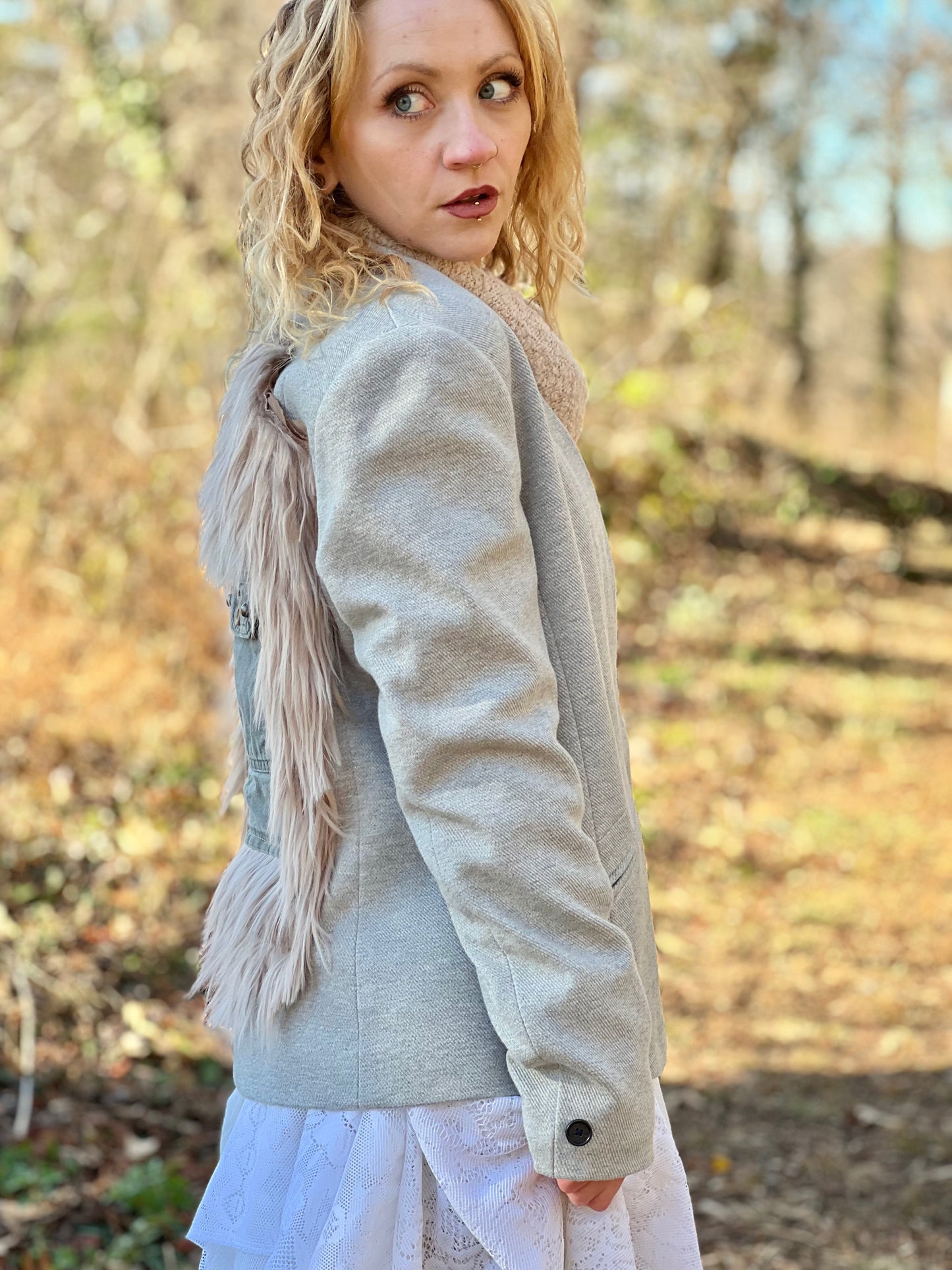 Faux Fur Cargo Pocket Blazer