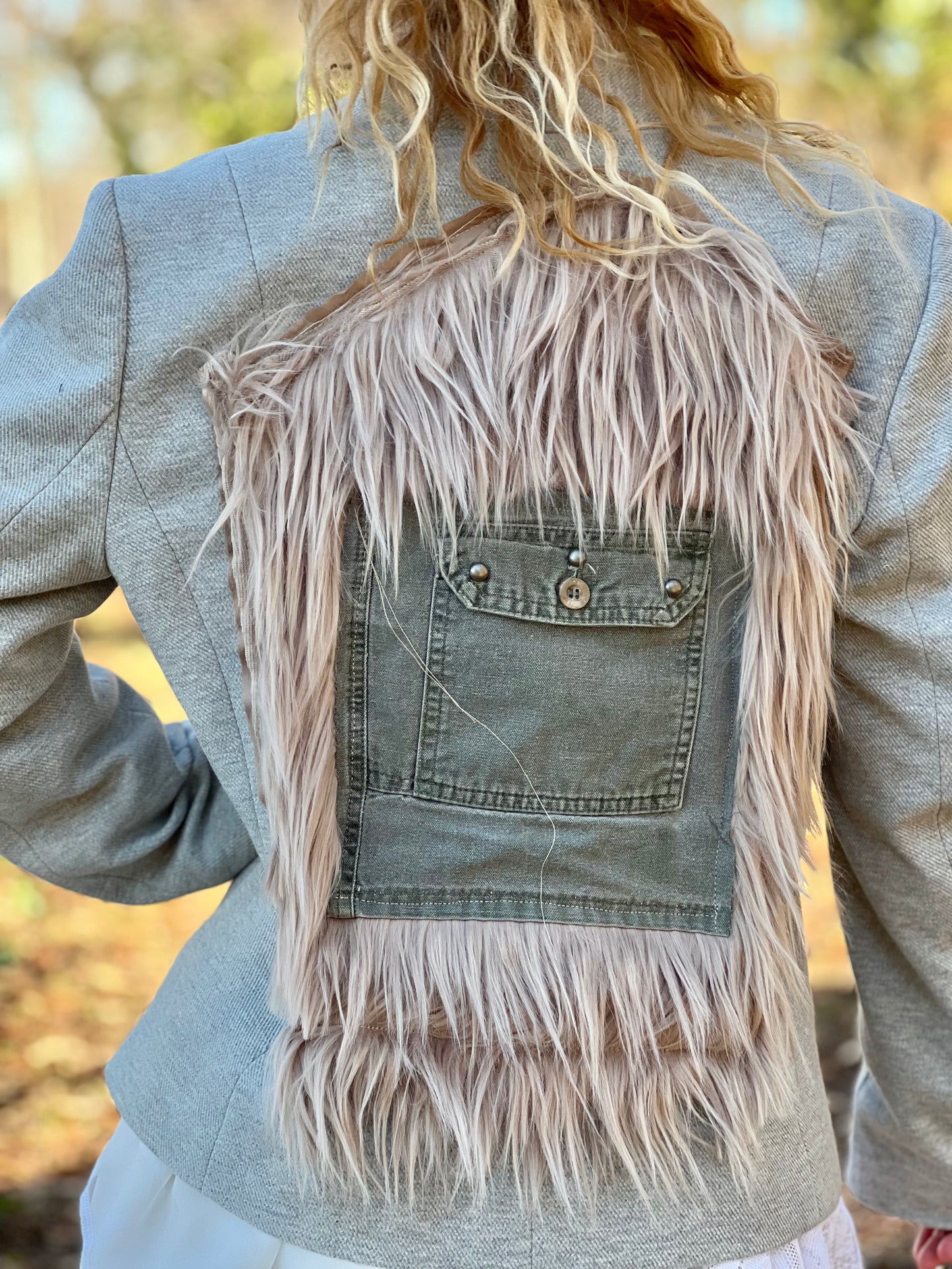 Faux Fur Cargo Pocket Blazer