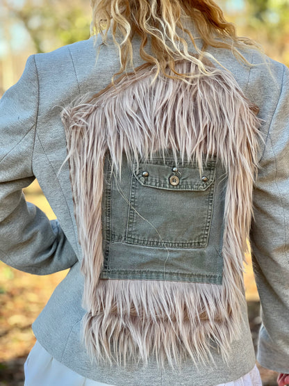 Faux Fur Cargo Pocket Blazer