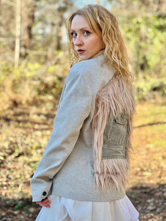Faux Fur Cargo Pocket Blazer