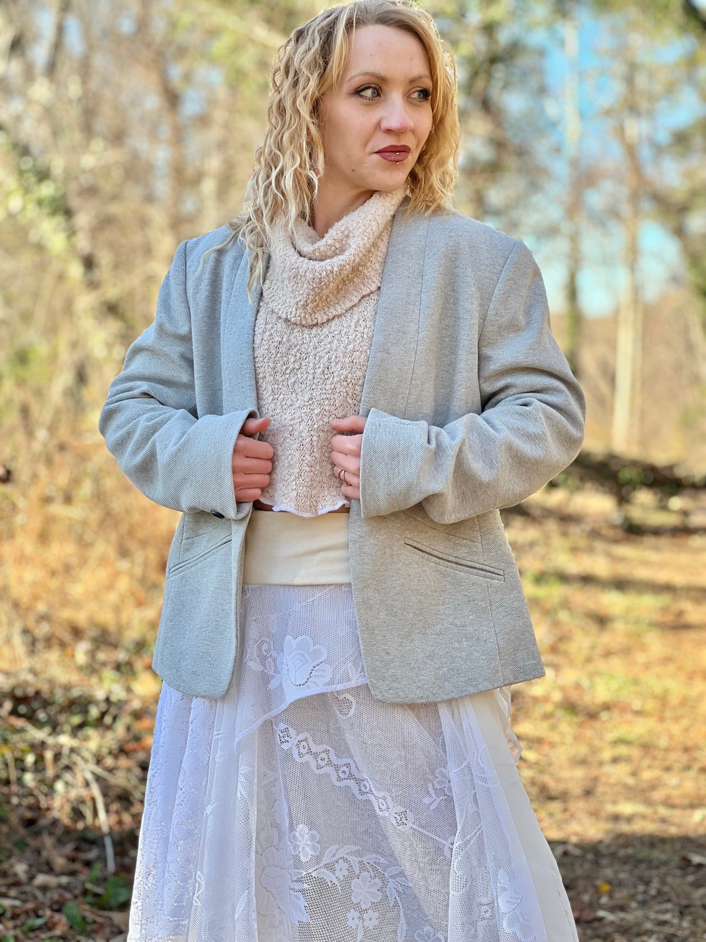 Faux Fur Cargo Pocket Blazer