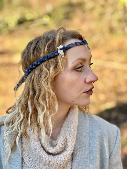 Lavender & Blue  Braided Floral Faerie Headband
