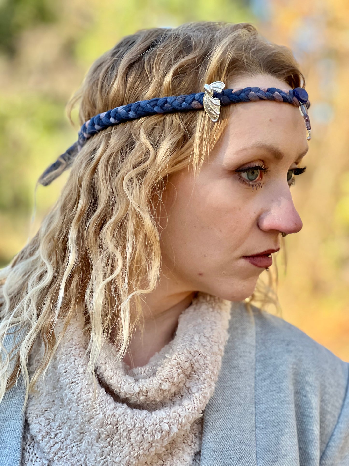 Lavender & Blue  Braided Floral Faerie Headband