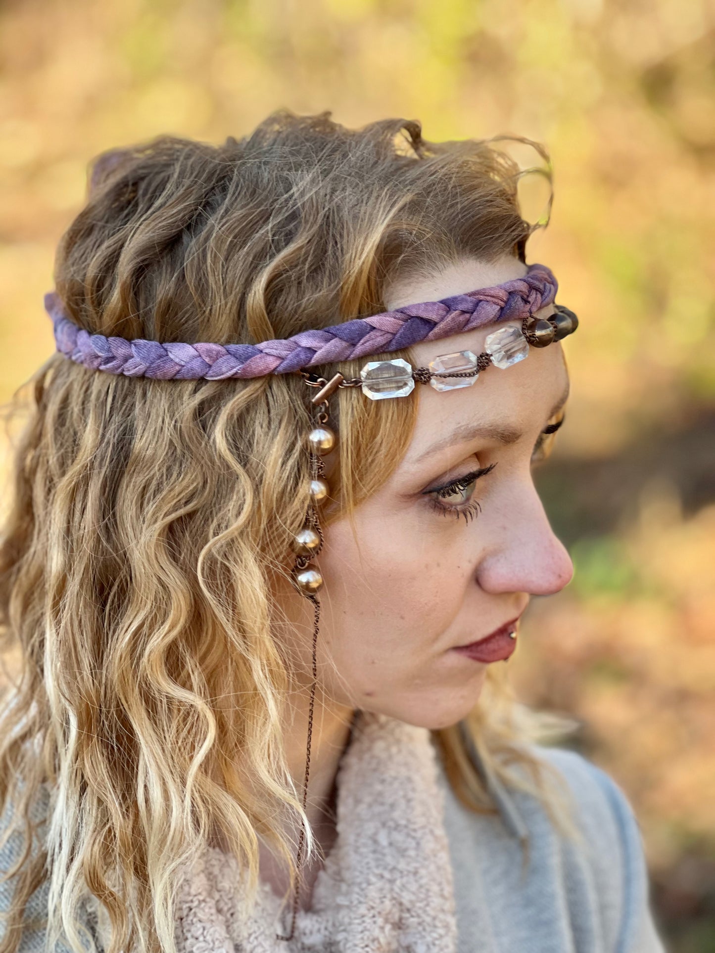 Orchid & Mauve Braided Faerie Headband