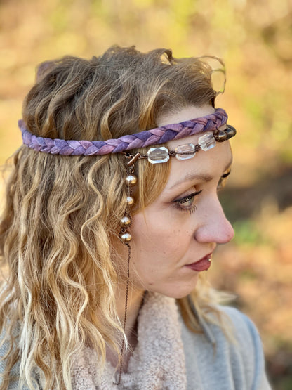 Orchid & Mauve Braided Faerie Headband