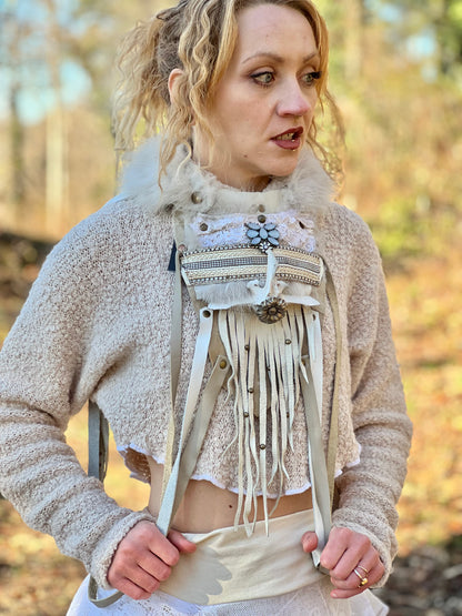 Bone & Fur Leather Neck Harness