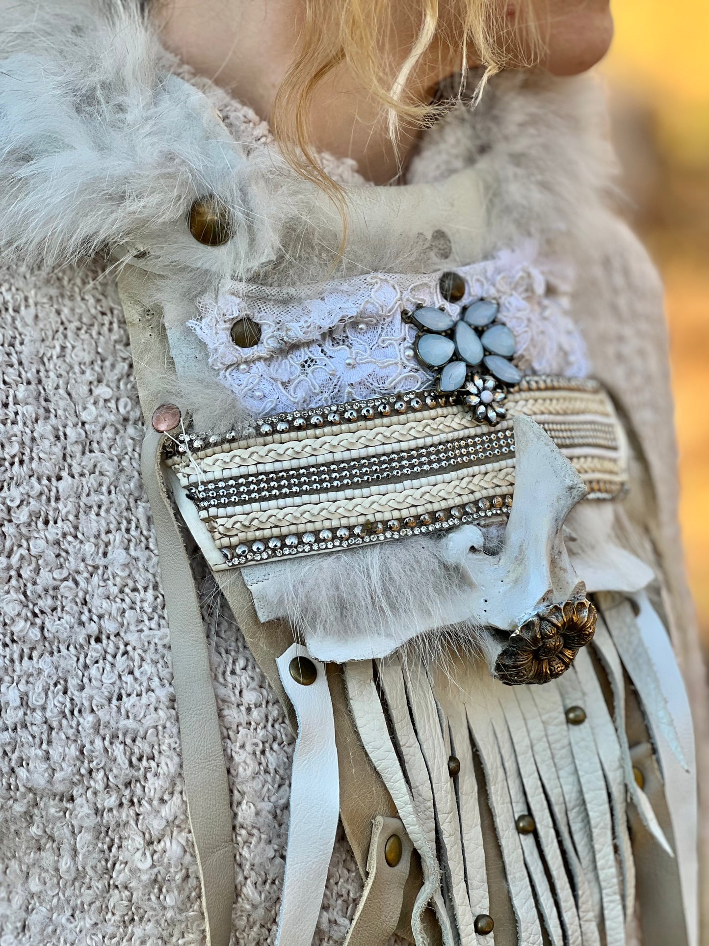 Bone & Fur Leather Neck Harness