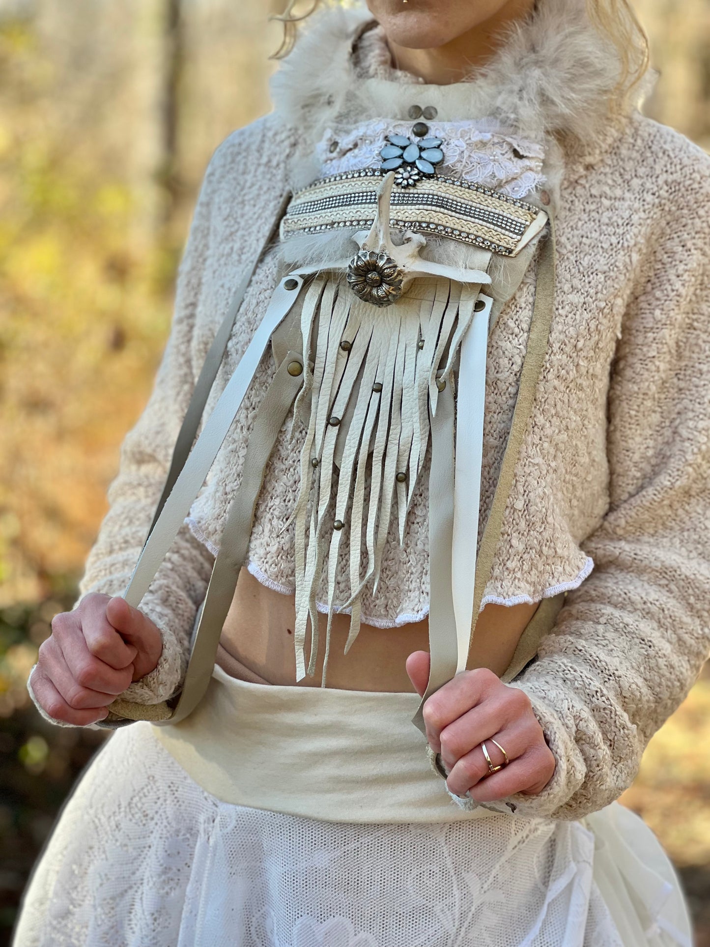 Bone & Fur Leather Neck Harness