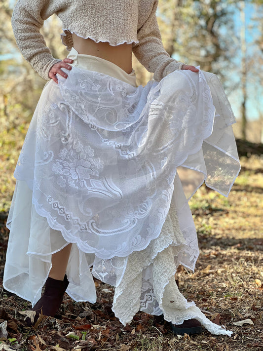 She Wolf High / Low Lace Layered Skirt