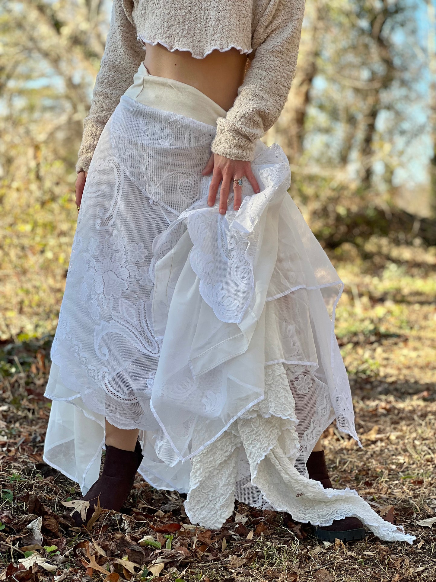 She Wolf High / Low Lace Layered Skirt