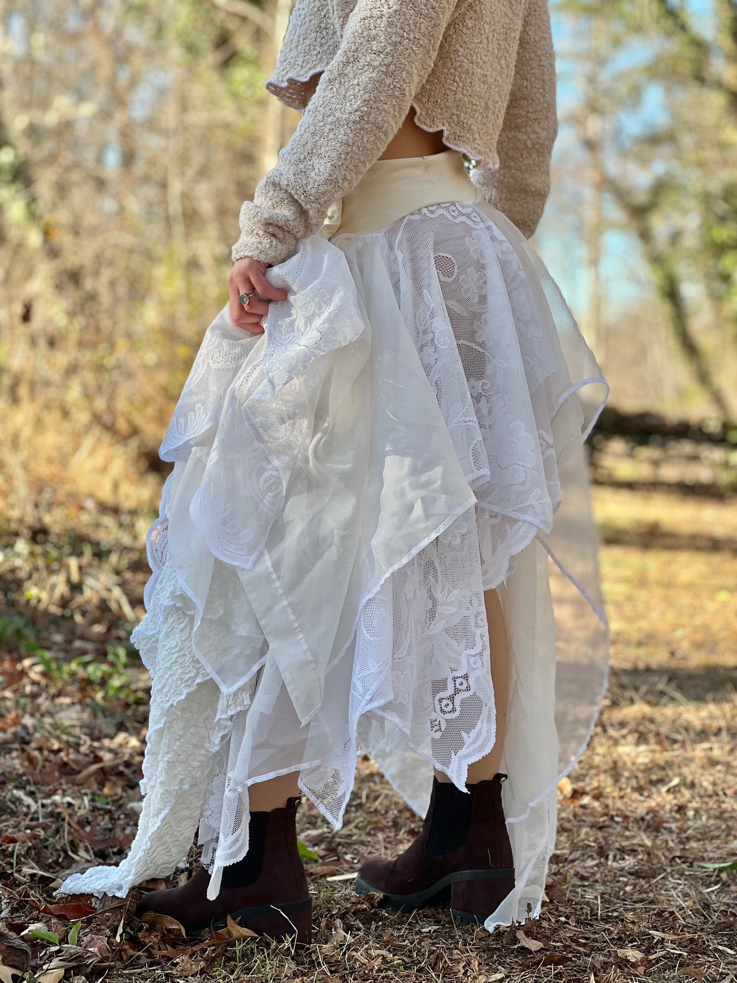 She Wolf High / Low Lace Layered Skirt