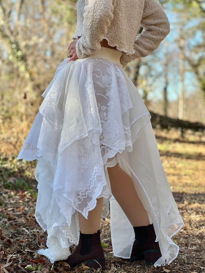 She Wolf High / Low Lace Layered Skirt