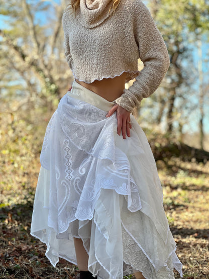 She Wolf High / Low Lace Layered Skirt