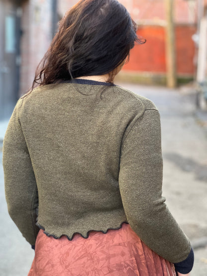 Deep Olive Crop Sweater