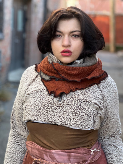 Faux Sherpa High Crop Layer Sweater