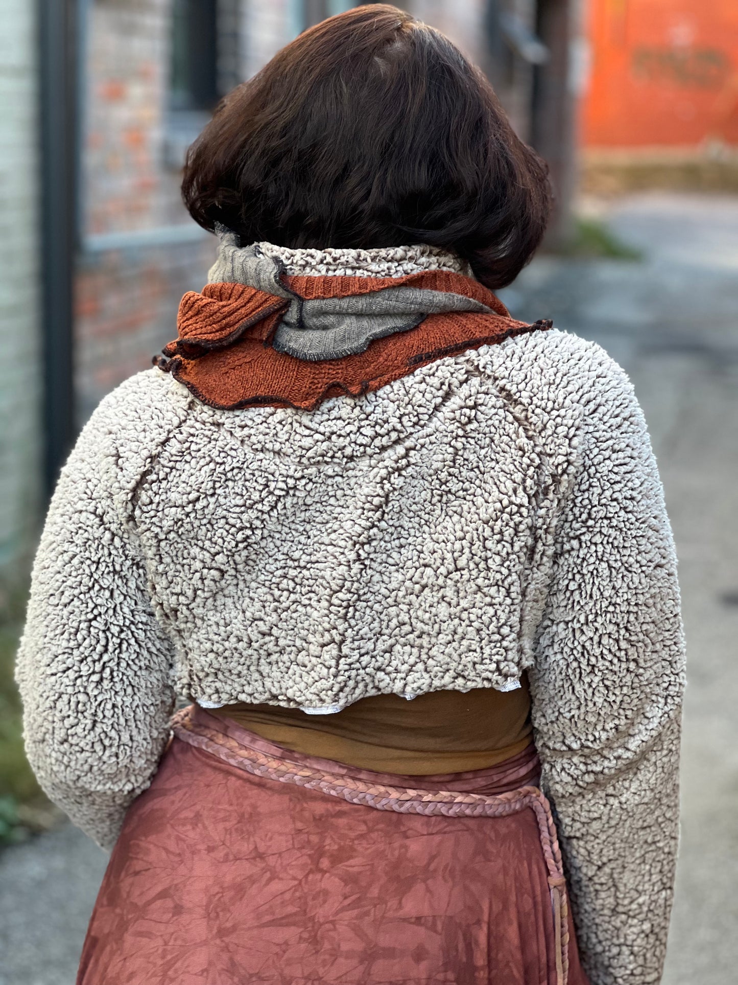 Faux Sherpa High Crop Layer Sweater