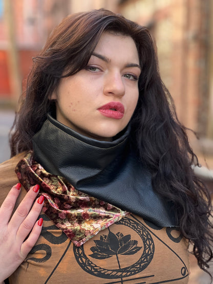 Leather & Velvet Kerchief